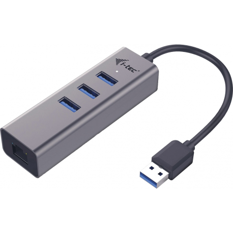 i-Tec USB 3.0 Metal 3-Port - Hub - 3 x SuperSpeed USB 3.0 + 1 x 10 / 100 / 1000 - desktop - 5