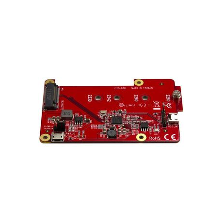 StarTech.com Raspberry Pi Board - USB 2.0 480Mbps - USB to M.2 SATA Converter - USB to SATA Raspberry Pi SSD (PIB2M21) - Storage controller - M.2 Card - USB 2.0 - red - 1