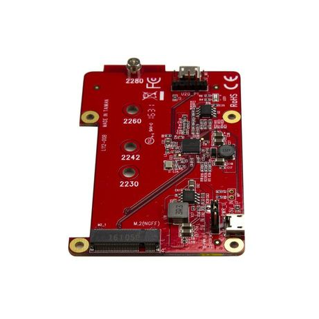 StarTech.com Raspberry Pi Board - USB 2.0 480Mbps - USB to M.2 SATA Converter - USB to SATA Raspberry Pi SSD (PIB2M21) - Storage controller - M.2 Card - USB 2.0 - red - 2