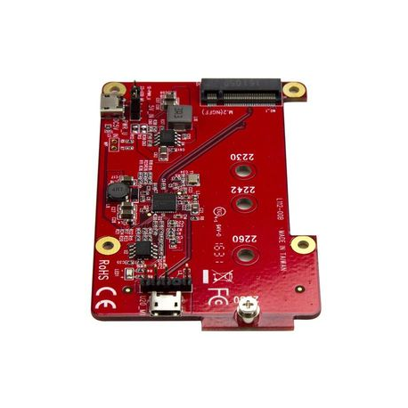 StarTech.com Raspberry Pi Board - USB 2.0 480Mbps - USB to M.2 SATA Converter - USB to SATA Raspberry Pi SSD (PIB2M21) - Storage controller - M.2 Card - USB 2.0 - red - 4
