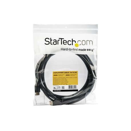 StarTech.com 16ft / 5m VESA Certified DisplayPort 1.4 Cable, 8K 60Hz HBR3 HDR, Super UHD DisplayPort to DisplayPort Monitor Cord, Ultra HD 4K 120Hz DP 1.4 Slim Video Cable M / M DP Connectors - DP 1.4 Latching Cable (DP14MM5M) - DisplayPort cable - DisplayPort (M) latched to DisplayPort (M) latched - DisplayPort 1.4 - 5 m - 8K support - black - for P / N: CDP2DPHD, TB32DP14 - 3