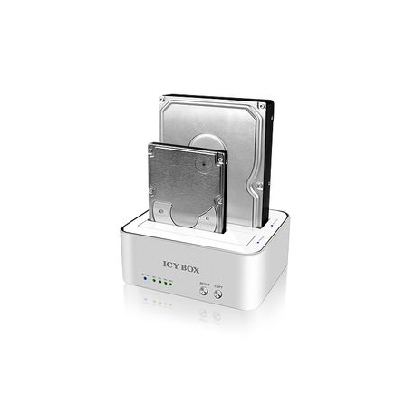 Raidsonic Docking station for 2x2,5'' and 2x3,5'' HDD case SATA, USB 3.0, JBOD, White