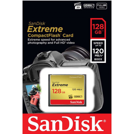 SanDisk Extreme - Flash memory card - 128 GB - 567x - CompactFlash - 1