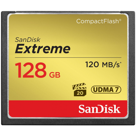 SanDisk Extreme - Flash memory card - 128 GB - 567x - CompactFlash - 2