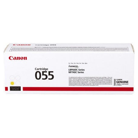 Canon 055 - Yellow - original - toner cartridge - for imageCLASS LBP664, MF745; i-SENSYS LBP663, LBP664, MF742, MF744, MF746; Satera LBP662 - 1