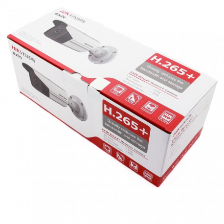 Hikvision IP kamera DS-2CD2T63G0-I8 F4mm, BULLET, 120dB WDR, EasyIP 2.0plus, H.265+/H.264+; 6MP, 4mm (~78°), IR pavietimas iki 8