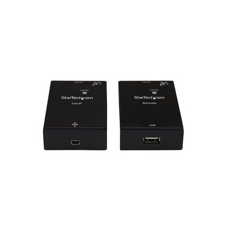 StarTech.com USB 2.0 Extender over Cat5e / Cat6 Cable (RJ45), Up to 165ft (50m), High Speed USB Port Extender Adapter Kit, Powered, USB over Ethernet Cable Extender, 480Mbps, Metal Housing - Power / Link / Activity LEDs (USB2001EXTV) - USB extender - USB 2.0 - over CAT 5e / 6 - up to 50 m - for P / N: SVA5N3NEUA - 2