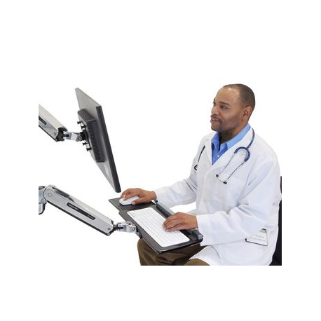 Ergotron LX - Mounting kit (mouse holder, wrist rest, keyboard tray, sit-stand arm, slide-out mouse tray, base, extension) - for keyboard  /  mouse - polished aluminium - wall-mountable - for P / N: 45-353-026 - 3