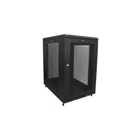 StarTech.com 18U Server Rack Cabinet, 4-Post Adjustable Depth (2" to 30") Network Equipment Rack Enclosure w / Casters / Cable Management / Shelf / Locking Dell PowerEdge, HP ProLiant ThinkServer - 18U Rack Cabinet (RK1833BKM) - Rack cabinet - 18U - 31" - 8