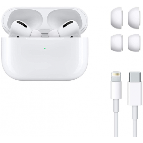 Apple AirPods Pro - True wireless earphones with mic - in-ear - Bluetooth - active noise cancelling - for iPad / iPhone / iPod / TV / Watch - 9