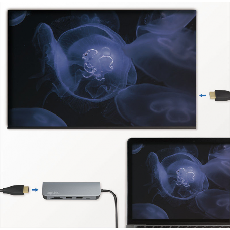 LogiLink USB-C Multifunction Hub - Docking station - USB-C 3.2 - HDMI - 5