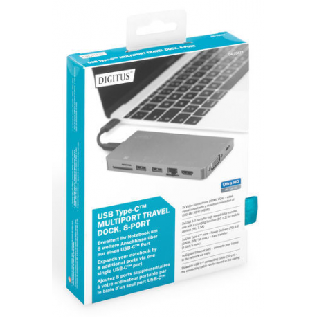 DIGITUS DA-70877 - Docking station - USB-C - VGA, HDMI - GigE - 10