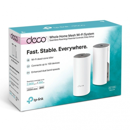 TP-Link Deco E4 - Wi-Fi system - (2 routers) - up to 2,800 sq.ft - mesh - Wi-Fi 5 - Dual Band - 1