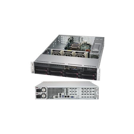 2U BARE 1XPHI C622 8X3.5HS (Socket P (LGA 3647), 6x DIMM DDR4, Intel C622, 10x SATA III, 2x SuperDOM, 2x RJ-45, IPMI LAN, USB 2.