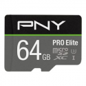 PNY PRO Elite - Flash memory card (microSDXC to SD adapter included) - 64 GB - A1  /  Video Class V30  /  UHS-I U3  /  Class10 - microSDXC UHS-I