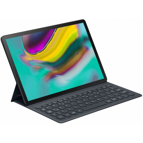 Samsung Book Cover Keyboard EJ-FT720 - Keyboard and folio case - POGO pin - black - for Galaxy Tab S5e - 1
