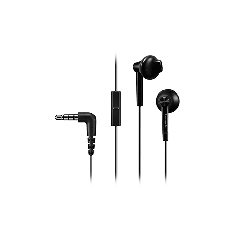 Panasonic RP-TCM55E - Earphones with mic - ear-bud - wired - 3.5 mm jack - black - 0