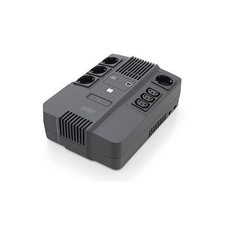 DIGITUS All-in-One UPS - UPS - AC 220-240 V - 480 Watt - 800 VA - 9 Ah - USB - output connectors: 7 - 1