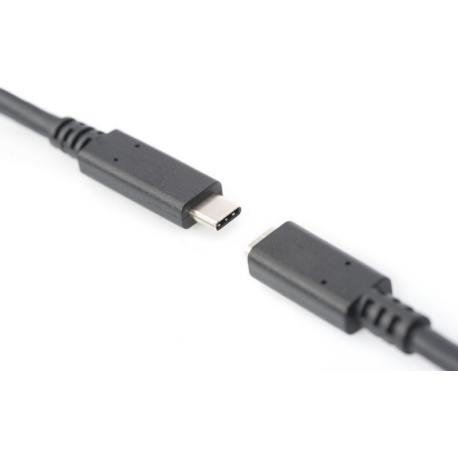 DIGITUS - USB extension cable - USB-C (M) to USB-C (F) - USB 3.1 Gen 2 - 20 V - 5 A - 70 cm - black - 2