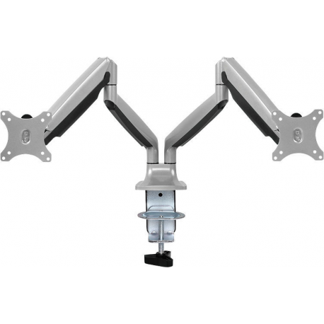 LogiLink - Mounting kit - for 2 monitors (adjustable arm) - aluminium, cold-rolled steel - screen size: 13"-32" - desk-mountable - 1