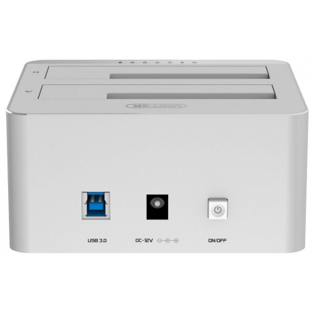 Unitek Dual HDD USB3.0. docking station + offline clone function, Y-3026 Alumin.