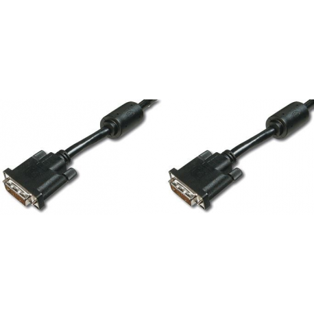 DIGITUS - DVI cable - dual link - DVI-D (M) to DVI-D (M) - 5 m - molded, thumbscrews - black - 2