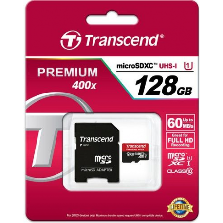 Transcend 128GB MICROSDXC CLASS10 U1 (128GB, microSDXC/SDHC, Class 10, UHS-I)