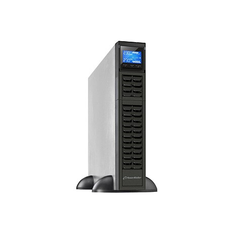 PowerWalker VFI 2000CRM LCD - UPS (rack-mountable / external) - 1600 Watt - 2000 VA 9 Ah - RS-232, USB - output connectors: 4 - 2U - 19" - black - 4