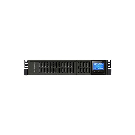 PowerWalker VFI 2000CRM LCD - UPS (rack-mountable / external) - 1600 Watt - 2000 VA 9 Ah - RS-232, USB - output connectors: 4 - 2U - 19" - black - 5