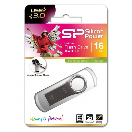 SILICON POWER Jewel J80 - USB flash drive - 16 GB - USB 3.0 - titanium - 3