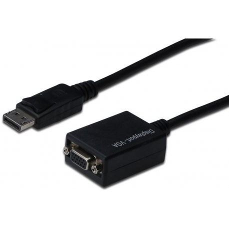 ASSMANN - DisplayPort adapter - DisplayPort (M) to HD-15 (VGA) (F) - 15 cm - molded - black - 3