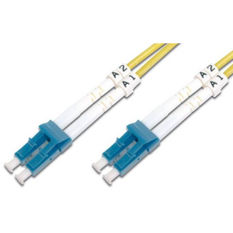 DIGITUS - Patch cable - LC single-mode (M) to LC single-mode (M) - 3 m - fibre optic - 9  /  125 micron - OS1 - booted, halogen-free - yellow - 2