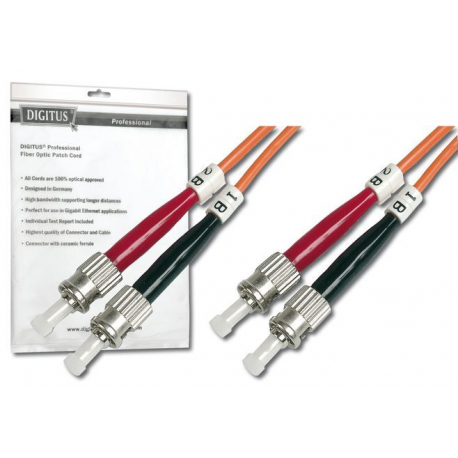 DIGITUS Professional - Patch cable - ST multi-mode (M) to ST multi-mode (M) - 1 m - fibre optic - 50  /  125 micron - OM2 - halogen-free - orange - 1