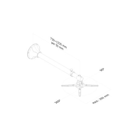 Neomounts by Newstar BEAMER-W100 - Bracket - for projector (full-motion) - silver - wall-mountable - 3