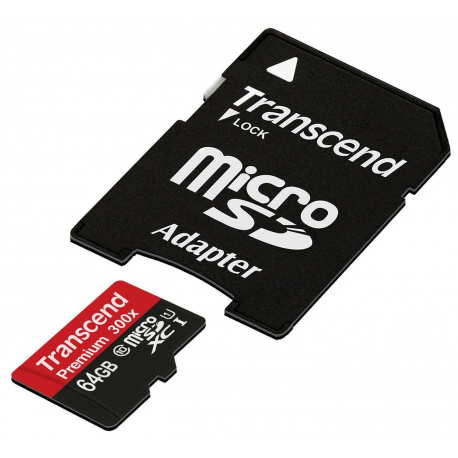 Transcend TS64GUSDU1 - Flash memory card - 64 GB - UHS Class 1  /  Class10 - SDXC UHS-I - 4