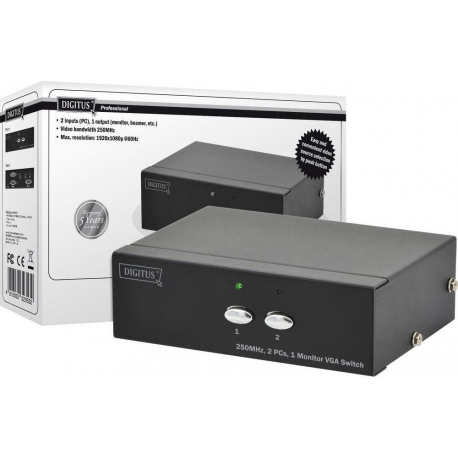 Digitus VGA Switch 2 PCs, 1 Monitor