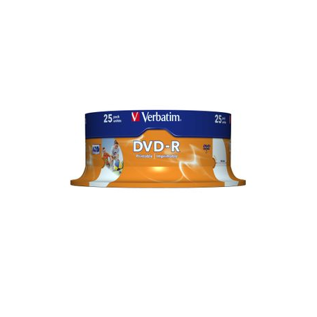 Verbatim DVD-R 4.7GB 16X 25pack AZO cake box WIDE PRINTABLE - 43538