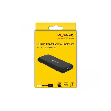 Delock - Storage enclosure - M.2 - M.2 NVMe Card - USB 3.1 (Gen 2) - black - 3