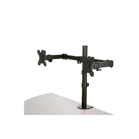 StarTech.com Desk Mount Dual Monitor Arm, Desk Clamp  /  Grommet VESA Monitor Mount for up to 32 inch Displays, Ergonomic Articulating Monitor Arm, Height Adjustable / Tilt / Swivel / Rotating - Space-saving Design (ARMDUAL2) - Mounting kit - for 2 monitors (adjustable arm) - steel - black - screen size: 13"-32" - desk-mountable - 0