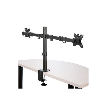 StarTech.com Desk Mount Dual Monitor Arm, Desk Clamp  /  Grommet VESA Monitor Mount for up to 32 inch Displays, Ergonomic Articulating Monitor Arm, Height Adjustable / Tilt / Swivel / Rotating - Space-saving Design (ARMDUAL2) - Mounting kit - for 2 monitors (adjustable arm) - steel - black - screen size: 13"-32" - desk-mountable - 1