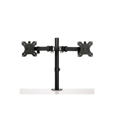 StarTech.com Desk Mount Dual Monitor Arm, Desk Clamp  /  Grommet VESA Monitor Mount for up to 32 inch Displays, Ergonomic Articulating Monitor Arm, Height Adjustable / Tilt / Swivel / Rotating - Space-saving Design (ARMDUAL2) - Mounting kit - for 2 monitors (adjustable arm) - steel - black - screen size: 13"-32" - desk-mountable - 4