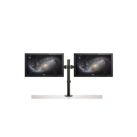StarTech.com Desk Mount Dual Monitor Arm, Desk Clamp  /  Grommet VESA Monitor Mount for up to 32 inch Displays, Ergonomic Articulating Monitor Arm, Height Adjustable / Tilt / Swivel / Rotating - Space-saving Design (ARMDUAL2) - Mounting kit - for 2 monitors (adjustable arm) - steel - black - screen size: 13"-32" - desk-mountable - 10