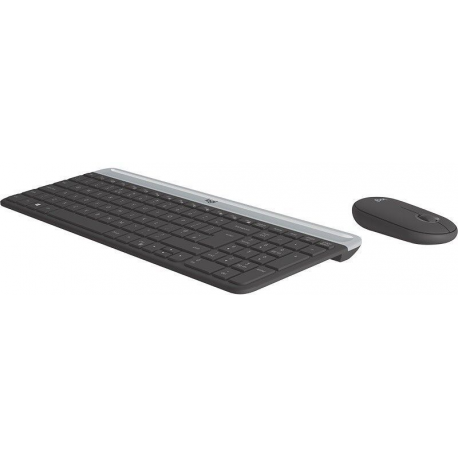 Logitech Slim Wireless Combo MK470 - Keyboard and mouse set - wireless - 2.4 GHz - US International - graphite - 2
