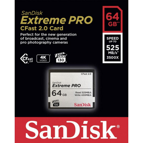 SanDisk Extreme Pro - Flash memory card - 64 GB - CFast 2.0 - 1