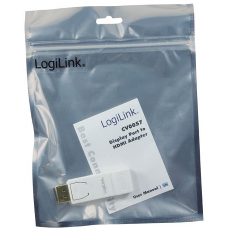 LogiLink - Adapter - DisplayPort male to HDMI female - white - 2