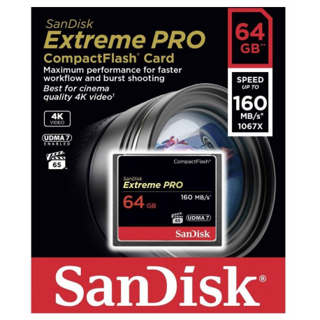 SanDisk Extreme Pro - Flash memory card - 64 GB - 1000x / 1067x - CompactFlash - 1