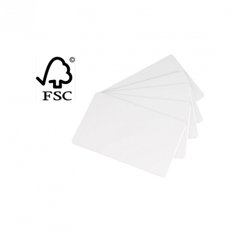 Evolis - Wood fibre - 30 mil - blank white - CR-80 Card (85.6 x 54 mm) 500 card(s) box - cards - for Edikio Flex; Evolis Primacy, Zenius - 0