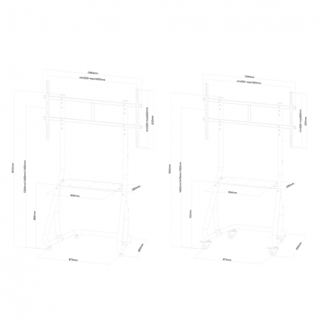 Newstar Mobile Monitor/TV Floor Stand for 60-100" screen - Black