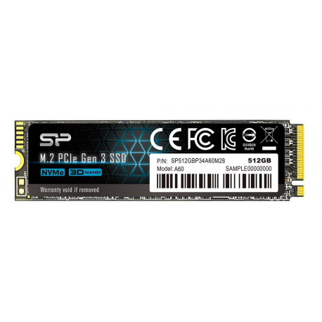 SILICON POWER P34A60 - SSD - 512 GB - internal - M.2 2280 - PCIe 3.0 x4 (NVMe) - 1