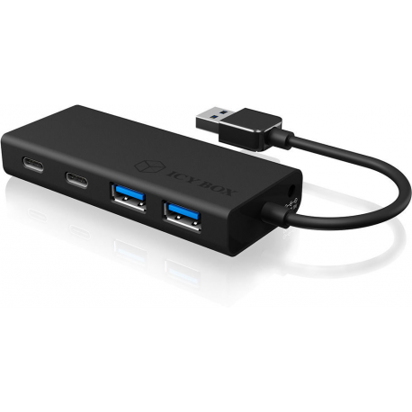 ICY BOX IB-HUB1426-U3 - Hub - 2 x SuperSpeed USB 3.0 + 2 x USB-C - desktop - 2